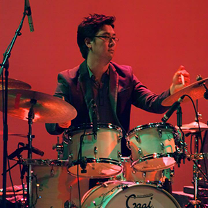 David Cheung playing drums at the JACCC Aratani Theater in Little Tokyo with LosAKAtombros